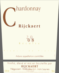 Arbois Chardonnay Rijckaert