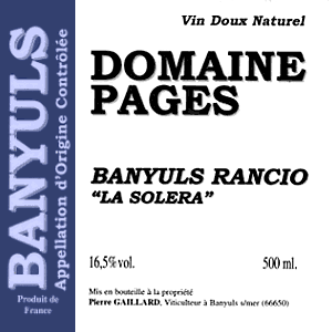 Banyuls Rancio La Solera