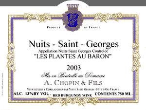 Nuits Saint Georges Les Plantes au Baron