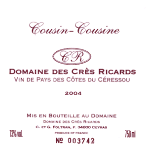 Vin de Pays des Cotes du Ceressou Cousin-Cousine