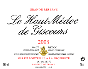 Le Haut Medoc de Giscours