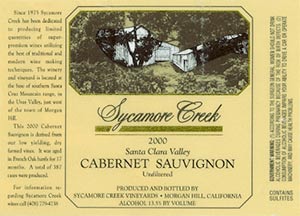 Sycamore Creek Santa Clara Valley Cabernet Sauvignon
