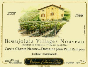 Beaujolais Villages Nouveau Cuvée Chante Nature-Domaine Jean Paul Rampon