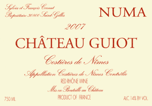 Costieres de Nimes Château Guiot Numa