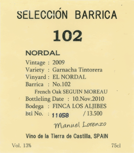 Selección Barrica 102 Nordal Garnacha Tintorera