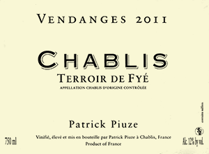 Chablis Terroirs de Fyé