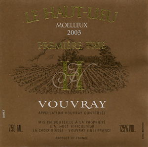 Vouvray Le Haut-Lieu Moelleux Première Trie