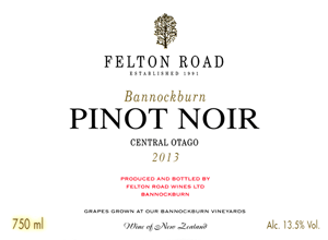 Felton Road Central Otago Pinot Noir Bannockburn