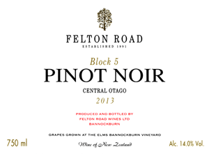Felton Road Central Otago Pinot Noir Block 5