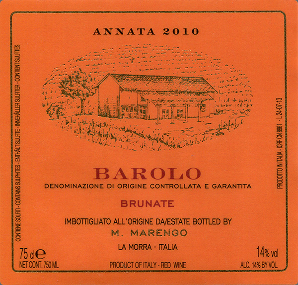 スプレッド・ワイン】2010年バローロ ブルナーテ（マリオ・マレンゴ）