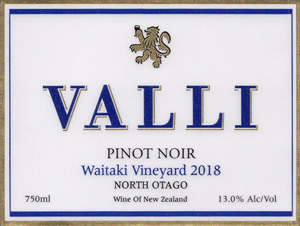 Valli North Otago Waitaki Vineyard Pinot Noir