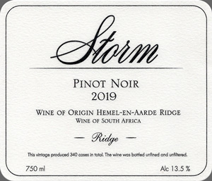 Storm Ridge Pinot Noir Hemel-en-Aarde Ridge