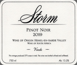 Storm Vrede Pinot Noir Hemel-en-Aarde Valley